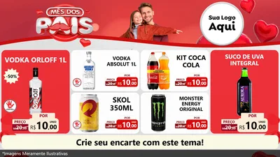 Modelo de TV para TV Horizontal com o tema Mês dos Pais para Distribuidora de bebidas