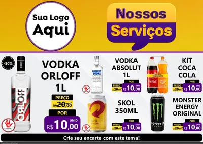 Modelo de Encarte para Encarte A4 Horizontal com o tema Nossos Serviços para Distribuidora de bebidas