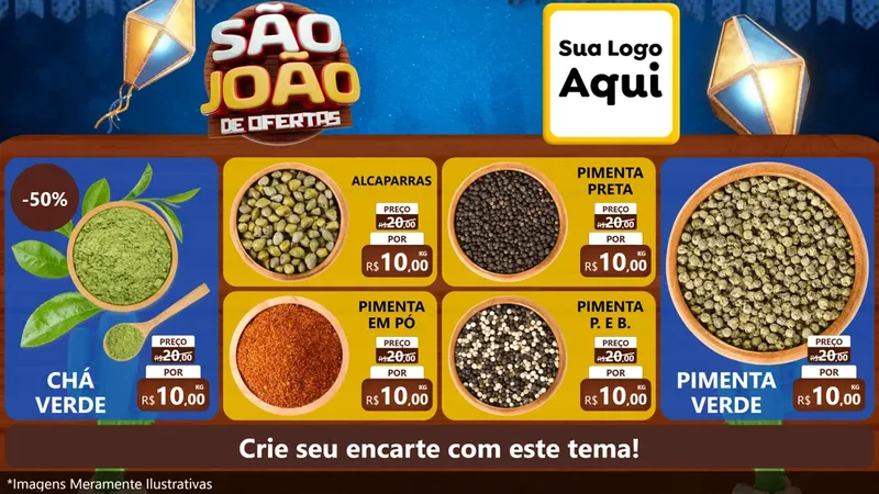 Modelo de TV para TV Horizontal com o tema São João Ofertas Imbatíveis! - Junina para Produtos Naturais