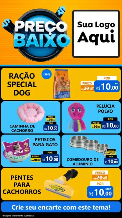Modelo de TV para TV Vertical com o tema Preço Baixo para Pet Shop