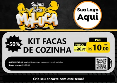 Modelo de Cartaz para Cartaz A4 Horizontal com o tema Quinta e Sexta Maluca para Utilidades Domésticas