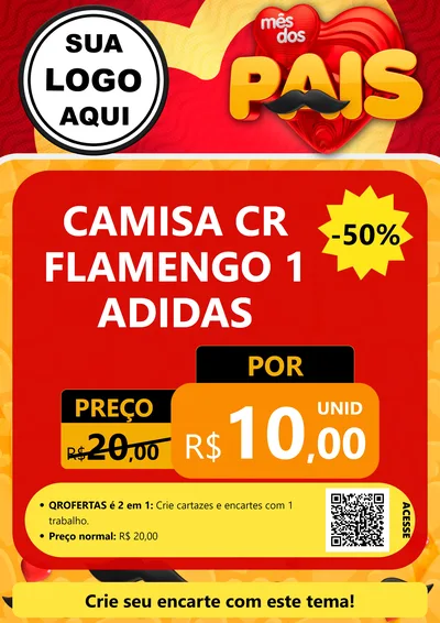 Modelo de Cartaz para Cartaz A4 Vertical com o tema Mês Dos Pais para Roupas e acessórios
