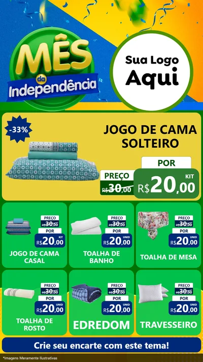 Modelo de Rede Social para Stories com o tema Mês da Independência para Cama, Mesa e Banho