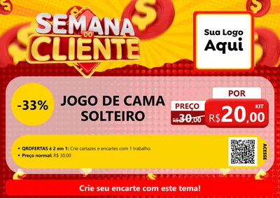 Modelo de Cartaz para Cartaz A4 Horizontal com o tema Semana do Cliente para Cama, Mesa e Banho
