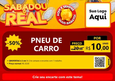 Modelo de Cartaz para Cartaz A4 Horizontal com o tema Sabadou do Real para Auto peças