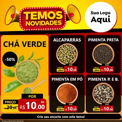 Modelo de Rede Social para Feed Facebook com o tema Temos Novidades para Produtos Naturais
