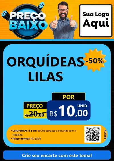 Modelo de Cartaz para Cartaz A4 Vertical com o tema Preço Baixo para Floricultura e jardim