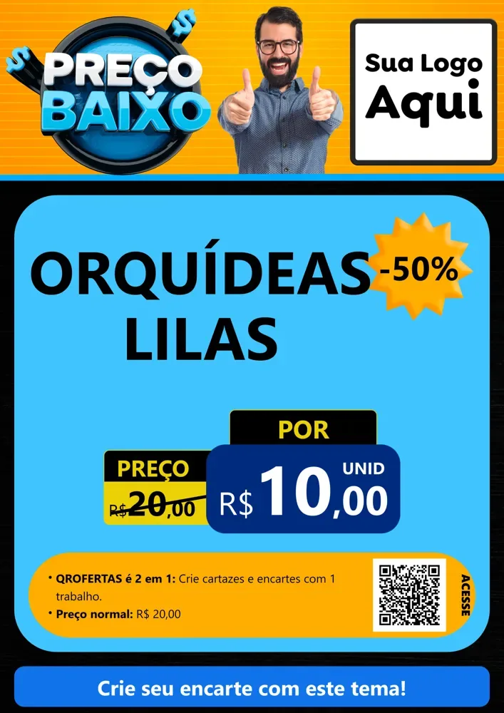 Modelo de Cartaz para Cartaz A4 Vertical com o tema Preço Baixo para Floricultura e jardim