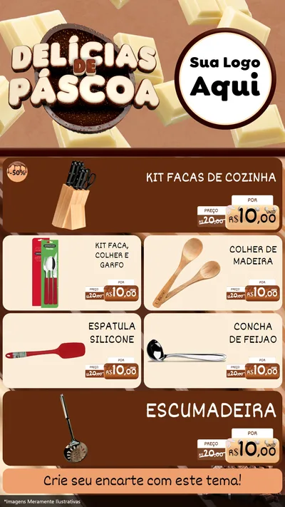 Modelo de TV para TV Vertical com o tema Delícias de Páscoa para Utilidades Domésticas