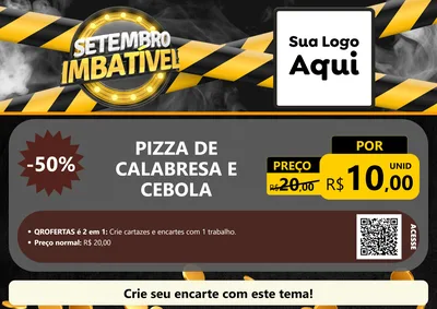 Modelo de Cartaz para Cartaz A4 Horizontal com o tema Setembro Imbatível para Pizzaria