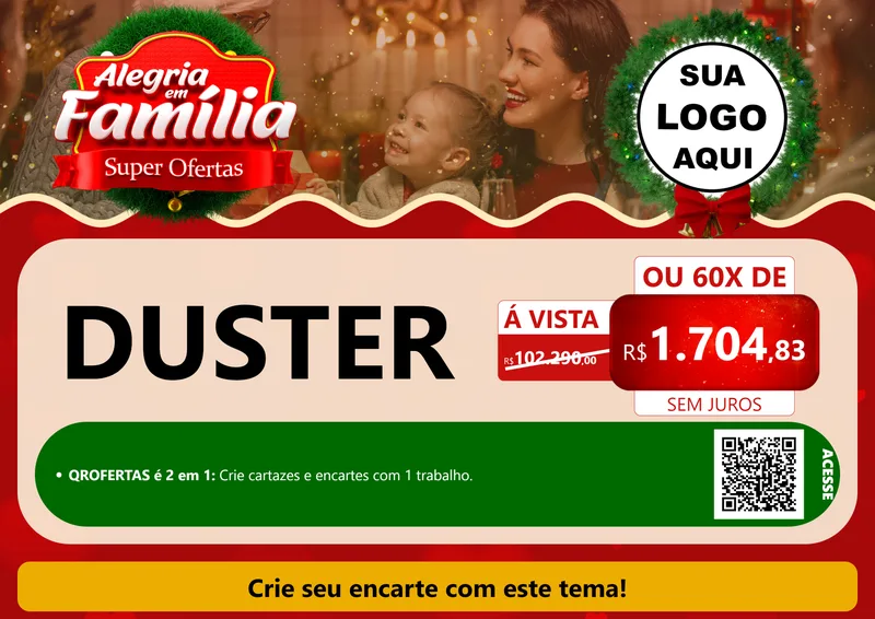 Modelo de Cartaz para Cartaz A4 Horizontal com o tema Alegria Em Família - Super Ofertas para Concessionaria de Carros