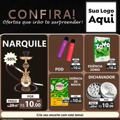 Modelo de Rede Social para Feed Facebook com o tema Confira! Ofertas que irão te surpreender! para Tabacaria