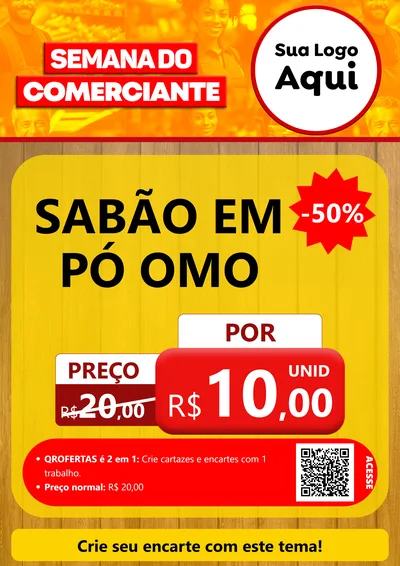 Modelo de Cartaz para Cartaz A4 Vertical com o tema Semana do Comerciante para Produtos de Limpeza