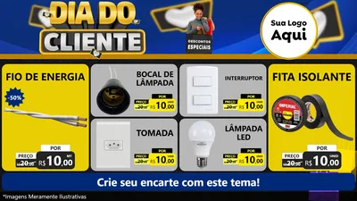 Modelo de TV para TV Horizontal com o tema Dia Do Cliente para Materiais Elétricos