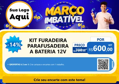Modelo de Cartaz para Cartaz A4 Horizontal com o tema Março Imbatível para Maquinas e Ferramentas