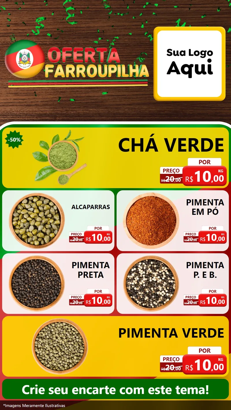 Modelo de TV para TV Vertical com o tema Oferta Farroupilha para Produtos Naturais