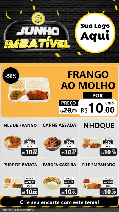 Modelo de Rede Social para Stories com o tema Junho Imbatível para Restaurante