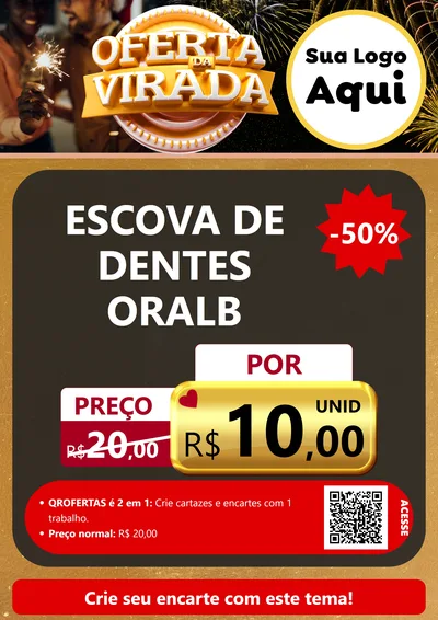 Modelo de Cartaz para Cartaz A4 Vertical com o tema Oferta da Virada para Higiene Pessoal