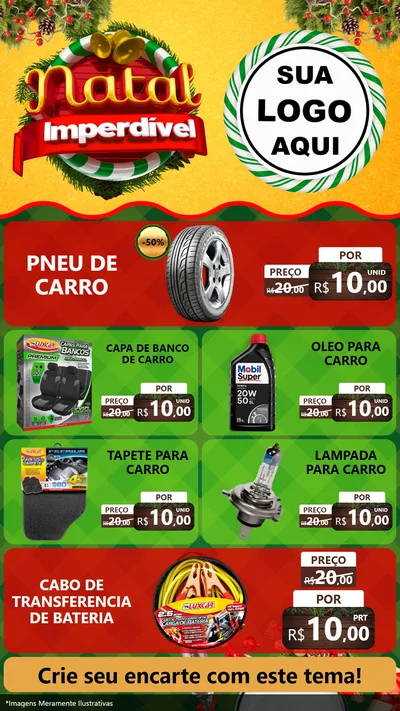 Modelo de TV para TV Vertical com o tema Natal Imperdível para Auto peças