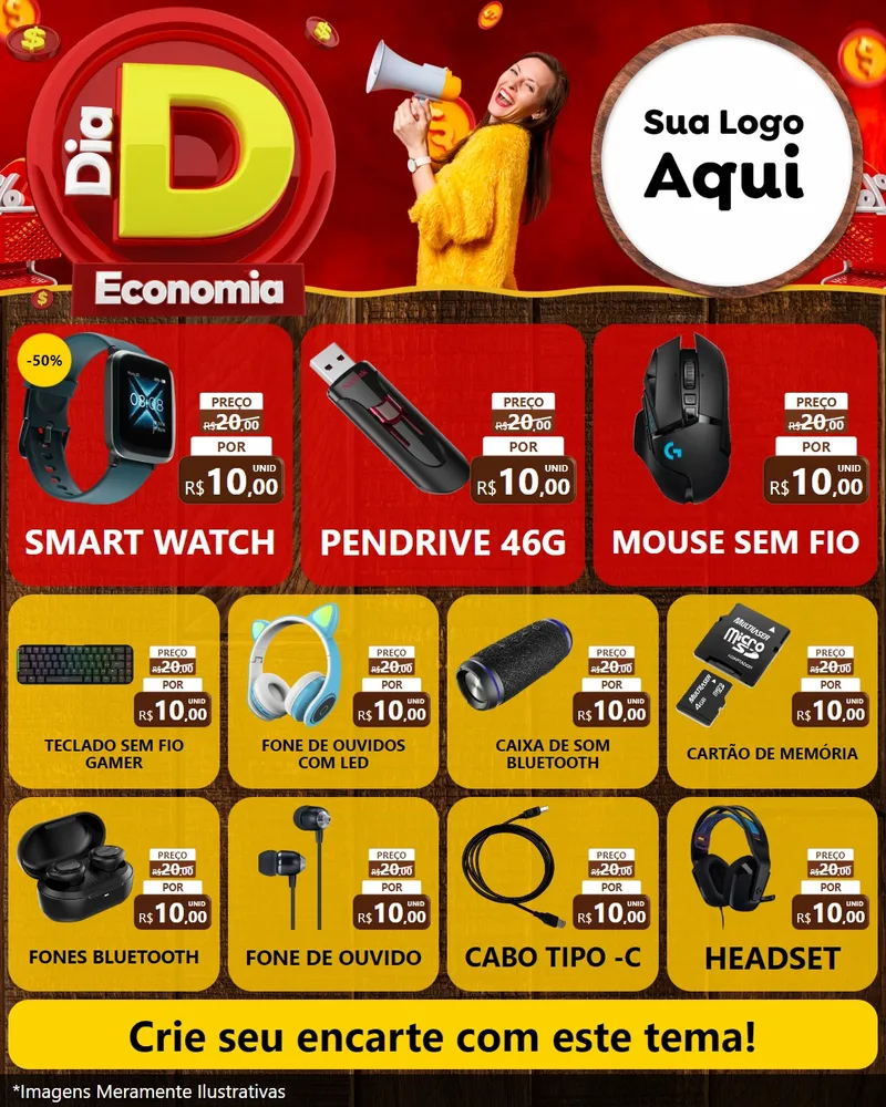 Modelo de Rede Social para Feed Instagram com o tema Dia D Economia para Informática