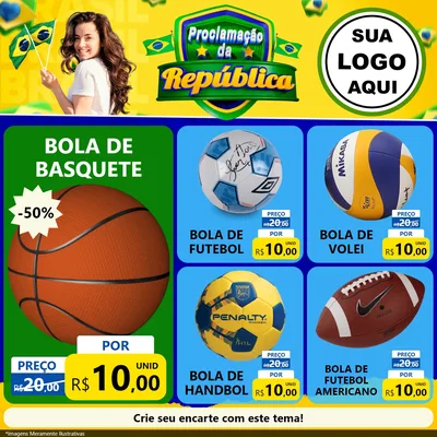 Modelo de Rede Social para Feed Facebook com o tema Proclamação da República para Artigos Esportivos