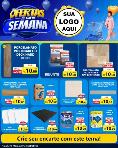 Modelo de Rede Social para Feed Instagram com o tema Ofertas de Fim de Semana para Pisos e revestimentos