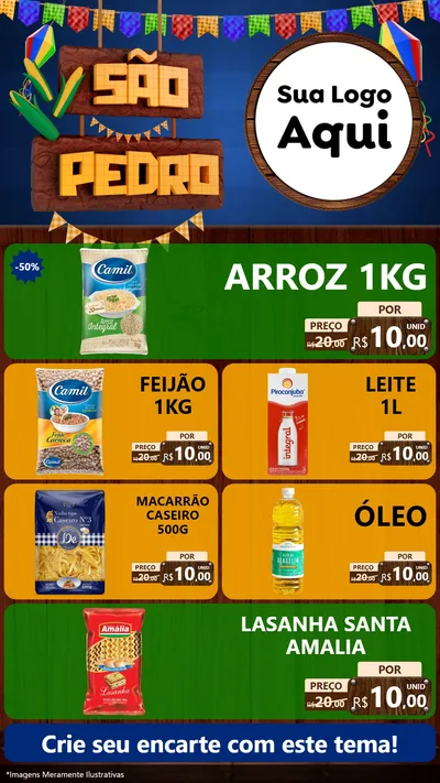 Modelo de TV para TV Vertical com o tema São Pedro para Supermercado