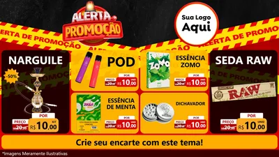 Modelo de TV para TV Horizontal com o tema Alerta de Promoção para Tabacaria