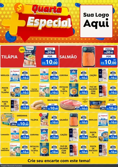 Modelo de Encarte para Encarte A4 Vertical com o tema Quarta Mais Especial para Peixaria