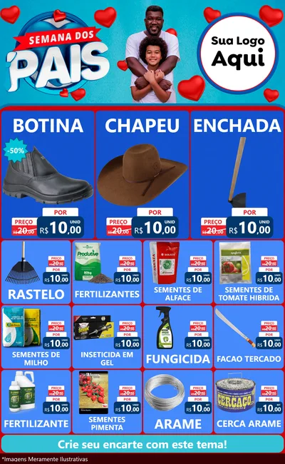 Modelo de Encarte para Encarte Grande com o tema Semana Dos Pais para Agropecuária