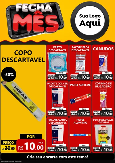 Modelo de Encarte para Encarte A4 Vertical com o tema Fecha Mês para Embalagens