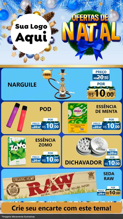 Modelo de TV para TV Vertical com o tema Ofertas de Natal para Tabacaria
