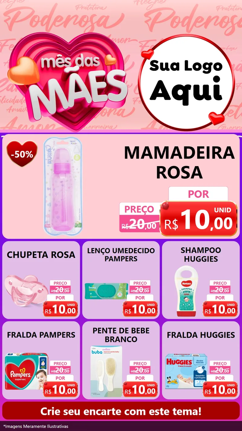 Modelo de Rede Social para Stories com o tema Mês Das Mães para Bebês