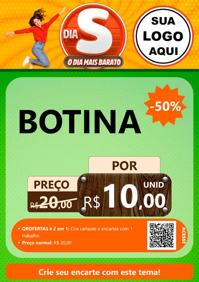 Modelo de Cartaz para Cartaz A4 Vertical com o tema Dia S - O Dia Mais Barato para Agropecuária