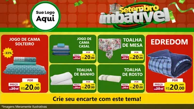 Modelo de TV para TV Horizontal com o tema Setembro Imbatível para Cama, Mesa e Banho
