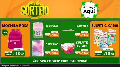 Modelo de TV para TV Horizontal com o tema Super Sorteio para Papelaria
