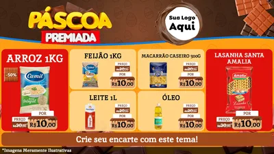 Modelo de TV para TV Horizontal com o tema Páscoa Premiada para Supermercado