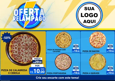 Modelo de Encarte para Encarte A4 Horizontal com o tema Oferta Relâmpago para Pizzaria