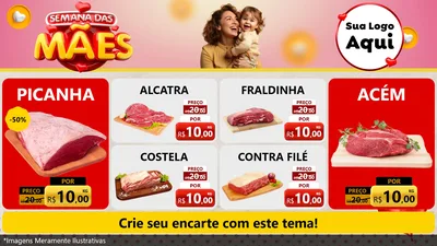 Modelo de TV para TV Horizontal com o tema Semana das Mães para Açougue