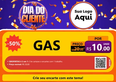Modelo de Cartaz para Cartaz A4 Horizontal com o tema Dia do Cliente para Água e gás
