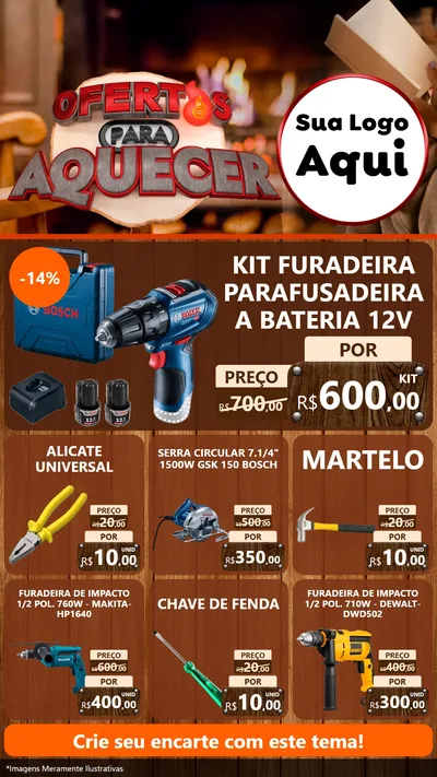 Modelo de Rede Social para Stories com o tema Ofertas Para Aquecer para Maquinas e Ferramentas