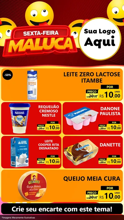 Modelo de TV para TV Vertical com o tema Sexta-feira Maluca para Frios e Laticínios