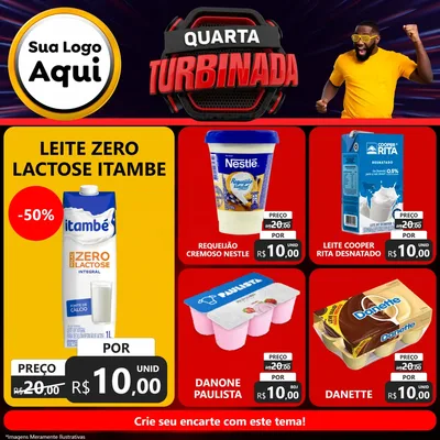 Modelo de Rede Social para Feed Facebook com o tema Quarta Turbinada para Frios e Laticínios