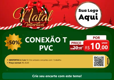 Modelo de Cartaz para Cartaz A4 Horizontal com o tema Natal Imperdível para Tubos e conexões