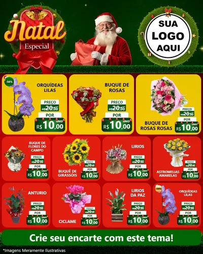 Modelo de Rede Social para Feed Instagram com o tema Natal Especial para Floricultura e jardim