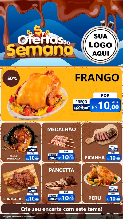 Modelo de Rede Social para Stories com o tema Ofertas da Semana - Páscoa para Assados