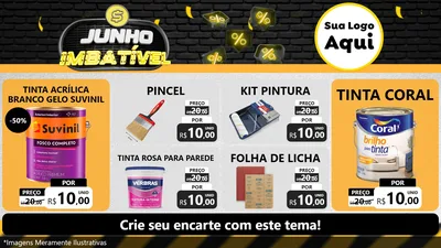 Modelo de TV para TV Horizontal com o tema Junho Imbatível para Tintas e Ferramentas