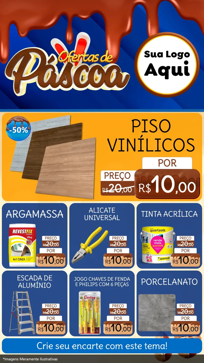 Modelo de Rede Social para Stories com o tema Ofertas de Páscoa para Material para Construção