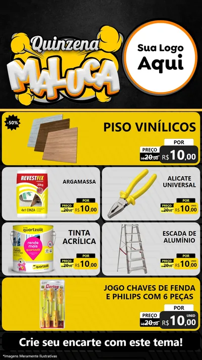 Modelo de TV para TV Vertical com o tema Quinzena Maluca para Material para Construção