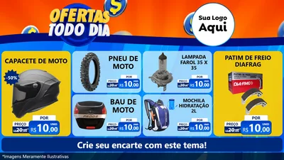 Modelo de TV para TV Horizontal com o tema Ofertas Todo Dia para Moto peças